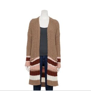 NWT Pink Republic Teddy Cardigan Brown Juniors Size S